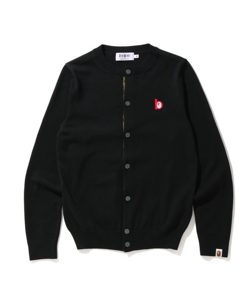 A BATHING APE（アベイシングエイプ）の「B PATCH CREWNECK KNIT CARDIGAN M（カーディガン/ボレロ・メンズ・ブラック/グレー・SMALL/MEDIUM/X-SMALL）」の2枚目の写真