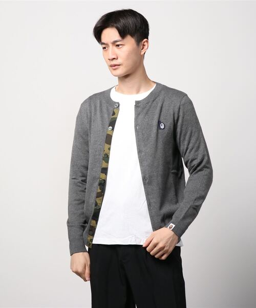 A BATHING APE（アベイシングエイプ）の「B PATCH CREWNECK KNIT CARDIGAN M（カーディガン/ボレロ・メンズ・ブラック/グレー・SMALL/MEDIUM/X-SMALL）」の7枚目の写真
