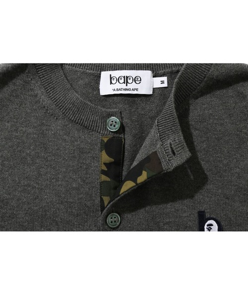 A BATHING APE（アベイシングエイプ）の「B PATCH CREWNECK KNIT CARDIGAN M（カーディガン/ボレロ・メンズ・ブラック/グレー・SMALL/MEDIUM/X-SMALL）」の6枚目の写真