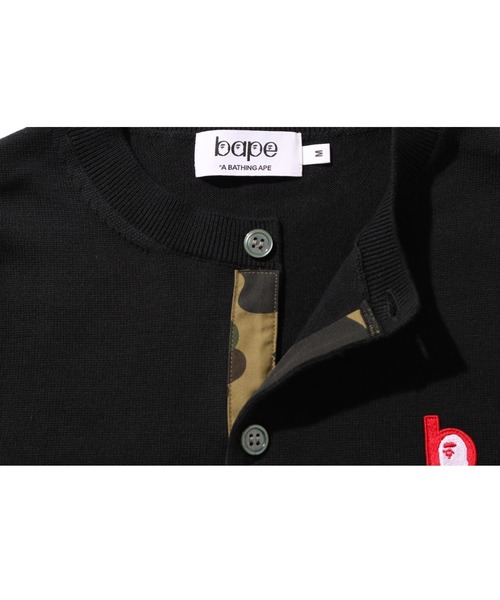 A BATHING APE（アベイシングエイプ）の「B PATCH CREWNECK KNIT CARDIGAN M（カーディガン/ボレロ・メンズ・ブラック/グレー・SMALL/MEDIUM/X-SMALL）」の8枚目の写真