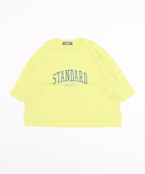 BABYDOLL（ベビードール）の「WEB限定 カレッジロゴ スリット ロンT 6014K（Tシャツ/カットソー・キッズ・ブラック/パープル/チェリーピンク/ブルー/ベージュ/ライトグリーン・100cm/120cm/140cm/80ｃｍ/110cm/90cm/130cm/160cm/150cm）」の12枚目の写真