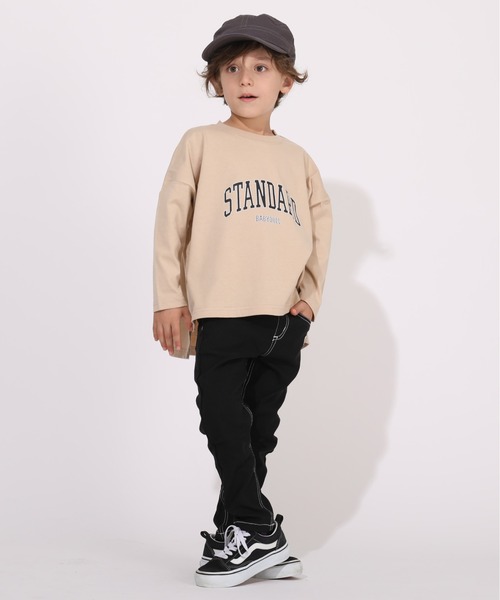 BABYDOLL（ベビードール）の「WEB限定 カレッジロゴ スリット ロンT 6014K（Tシャツ/カットソー・キッズ・ブラック/パープル/チェリーピンク/ブルー/ベージュ/ライトグリーン・100cm/120cm/140cm/80ｃｍ/110cm/90cm/130cm/160cm/150cm）」の8枚目の写真