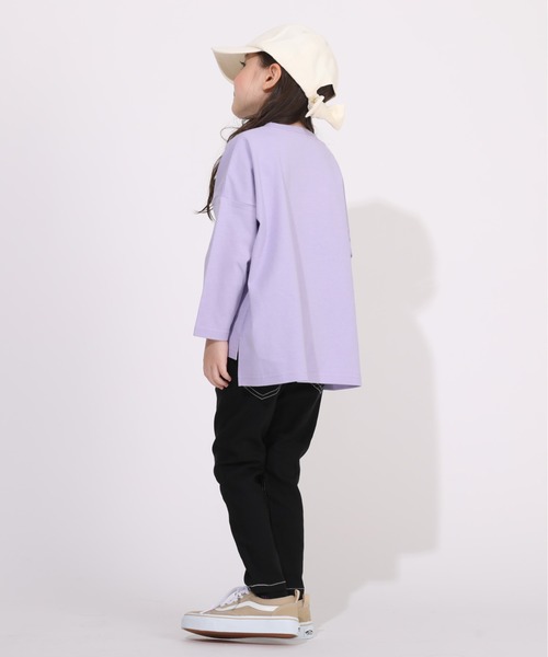 BABYDOLL（ベビードール）の「WEB限定 カレッジロゴ スリット ロンT 6014K（Tシャツ/カットソー・キッズ・ブラック/パープル/チェリーピンク/ブルー/ベージュ/ライトグリーン・100cm/120cm/140cm/80ｃｍ/110cm/90cm/130cm/160cm/150cm）」の20枚目の写真