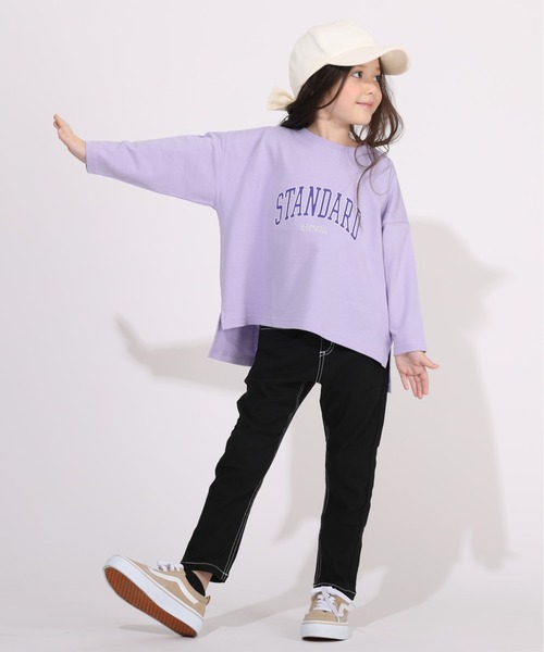 BABYDOLL（ベビードール）の「WEB限定 カレッジロゴ スリット ロンT 6014K（Tシャツ/カットソー・キッズ・ブラック/パープル/チェリーピンク/ブルー/ベージュ/ライトグリーン・100cm/120cm/140cm/80ｃｍ/110cm/90cm/130cm/160cm/150cm）」の21枚目の写真