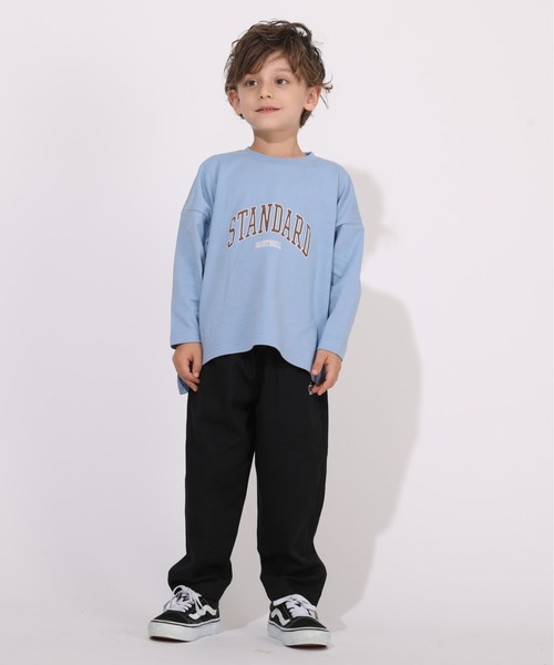 BABYDOLL（ベビードール）の「WEB限定 カレッジロゴ スリット ロンT 6014K（Tシャツ/カットソー・キッズ・ブラック/パープル/チェリーピンク/ブルー/ベージュ/ライトグリーン・100cm/120cm/140cm/80ｃｍ/110cm/90cm/130cm/160cm/150cm）」の16枚目の写真