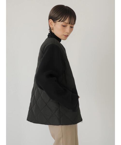 rem closet（レムクローゼット）の「ウォッシャブルキルティングジャケット（ブルゾン・レディース・ブラック/カーキ・S）」の7枚目の写真