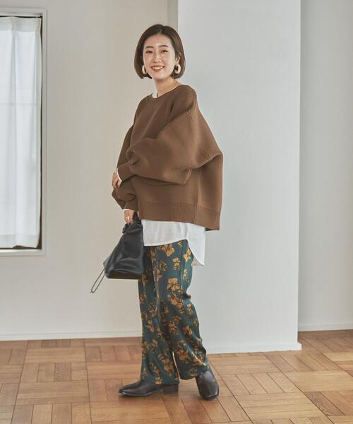 coen(コーエン)の「ストレートサテンプリントパンツ(その他パンツ・レディース・ダークブラウン/ダークグリーン・M/L)」の9枚目の写真