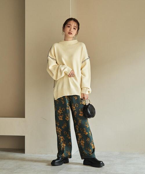 coen(コーエン)の「ストレートサテンプリントパンツ(その他パンツ・レディース・ダークブラウン/ダークグリーン・M/L)」の11枚目の写真