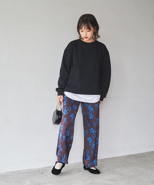 coen(コーエン)の「ストレートサテンプリントパンツ(その他パンツ・レディース・ダークブラウン/ダークグリーン・M/L)」の14枚目の写真