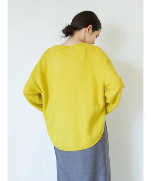 YECCA VECCA（イェッカヴェッカ）の「ラウンドヘムニット＊（ニット/セーター・レディース・アイボリー/パープル/イエロー/チャコールグレー・FREE）」の20枚目の写真