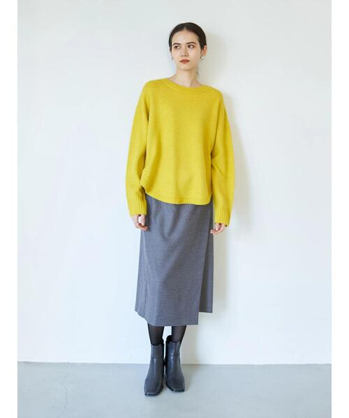 YECCA VECCA（イェッカヴェッカ）の「ラウンドヘムニット＊（ニット/セーター・レディース・アイボリー/パープル/イエロー/チャコールグレー・FREE）」の19枚目の写真