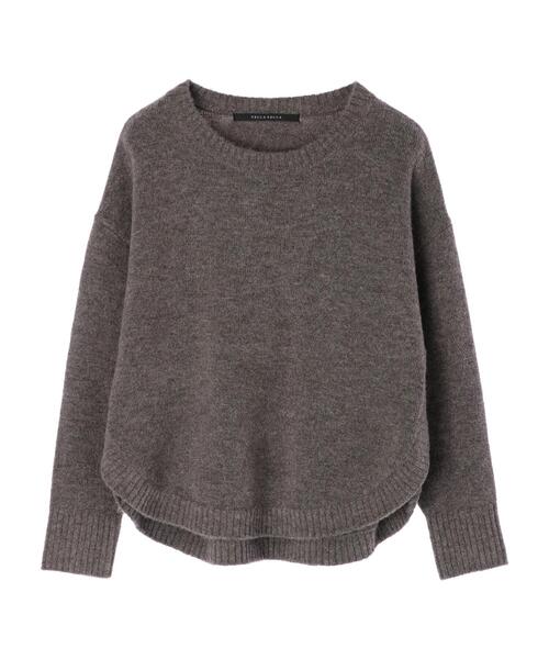 YECCA VECCA（イェッカヴェッカ）の「ラウンドヘムニット＊（ニット/セーター・レディース・アイボリー/パープル/イエロー/チャコールグレー・FREE）」の11枚目の写真