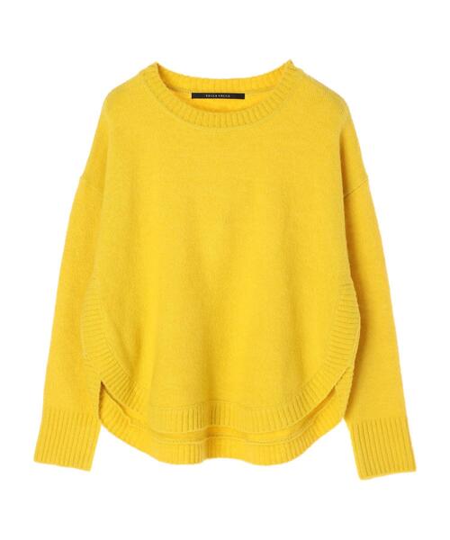 YECCA VECCA（イェッカヴェッカ）の「ラウンドヘムニット＊（ニット/セーター・レディース・アイボリー/パープル/イエロー/チャコールグレー・FREE）」の12枚目の写真