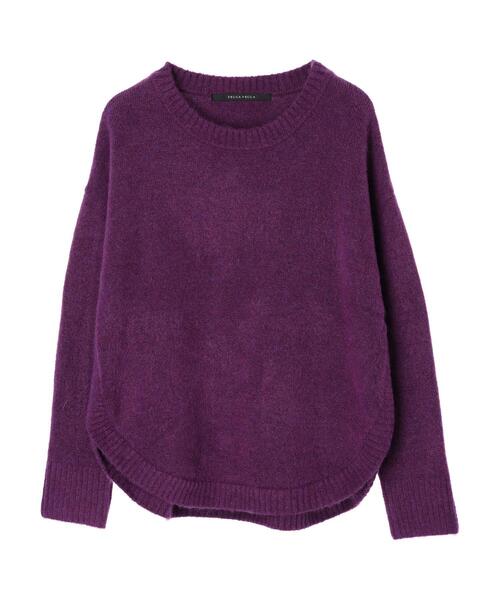 YECCA VECCA（イェッカヴェッカ）の「ラウンドヘムニット＊（ニット/セーター・レディース・アイボリー/パープル/イエロー/チャコールグレー・FREE）」の13枚目の写真