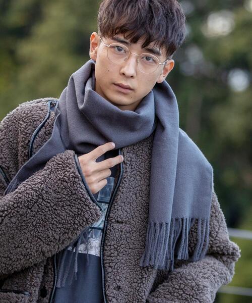 coen by Mr.SZK(コーエンバイミスタースズキ)の「ソフトタッチ アクリルマフラー【coen × Mr.SZK】(マフラー・メンズ・ベージュ/グレー/オレンジ/ワイン・FREE)」の9枚目の写真