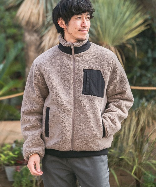 ITEMS URBANRESEARCH（アイテムズ アーバンリサーチ）の「ハイネックボアブルゾン（ブルゾン・メンズ・オフホワイト/ブラック/グレー・MEDIUM/LARGE）」の3枚目の写真