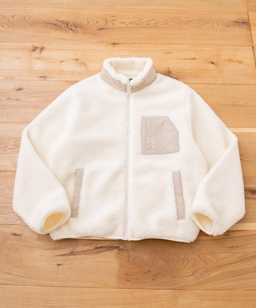 ITEMS URBANRESEARCH（アイテムズ アーバンリサーチ）の「ハイネックボアブルゾン（ブルゾン・メンズ・オフホワイト/ブラック/グレー・MEDIUM/LARGE）」の19枚目の写真