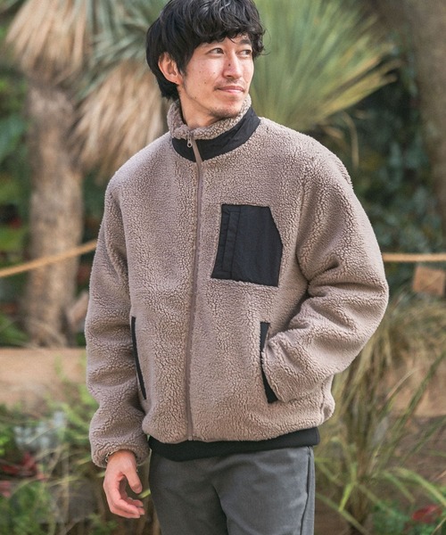 ITEMS URBANRESEARCH（アイテムズ アーバンリサーチ）の「ハイネックボアブルゾン（ブルゾン・メンズ・オフホワイト/ブラック/グレー・MEDIUM/LARGE）」の20枚目の写真