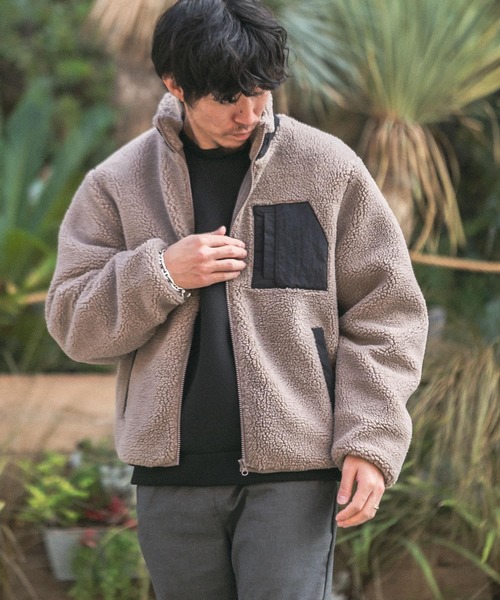 ITEMS URBANRESEARCH（アイテムズ アーバンリサーチ）の「ハイネックボアブルゾン（ブルゾン・メンズ・オフホワイト/ブラック/グレー・MEDIUM/LARGE）」の18枚目の写真