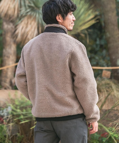 ITEMS URBANRESEARCH（アイテムズ アーバンリサーチ）の「ハイネックボアブルゾン（ブルゾン・メンズ・オフホワイト/ブラック/グレー・MEDIUM/LARGE）」の7枚目の写真