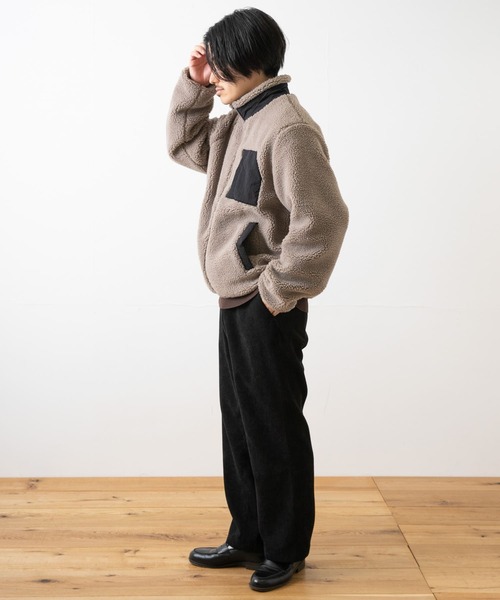 ITEMS URBANRESEARCH（アイテムズ アーバンリサーチ）の「ハイネックボアブルゾン（ブルゾン・メンズ・オフホワイト/ブラック/グレー・MEDIUM/LARGE）」の21枚目の写真