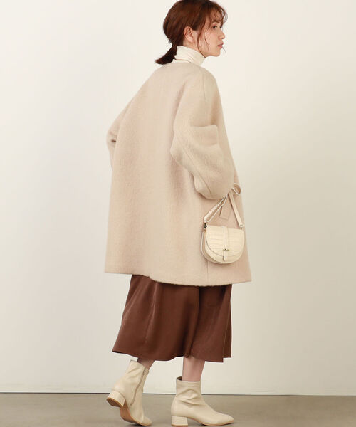 NOLLEY’S（ノーリーズ）の「◇【WEB限定カラーあり】モヘアシャギーノーカラーコート（その他アウター・レディース・グレイッシュブルー/オフホワイト/ベージュ/サーモンピンク/ラベンダー・38/36）」の21枚目の写真