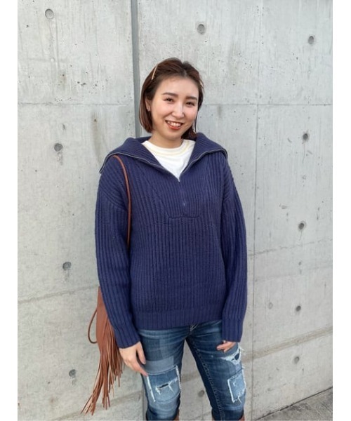 RODEO CROWNS WIDE BOWL（ロデオクラウンズワイドボウル）の「セーラーカラーニットトップス（ニット/セーター・レディース・アイボリー/ネイビー/ブラウン・FREE）」の17枚目の写真