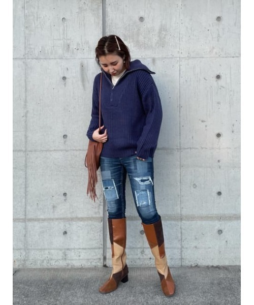 RODEO CROWNS WIDE BOWL（ロデオクラウンズワイドボウル）の「セーラーカラーニットトップス（ニット/セーター・レディース・アイボリー/ネイビー/ブラウン・FREE）」の16枚目の写真