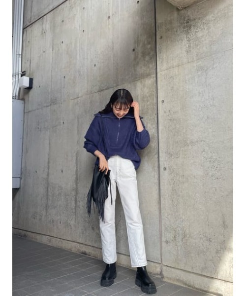 RODEO CROWNS WIDE BOWL（ロデオクラウンズワイドボウル）の「セーラーカラーニットトップス（ニット/セーター・レディース・アイボリー/ネイビー/ブラウン・FREE）」の8枚目の写真