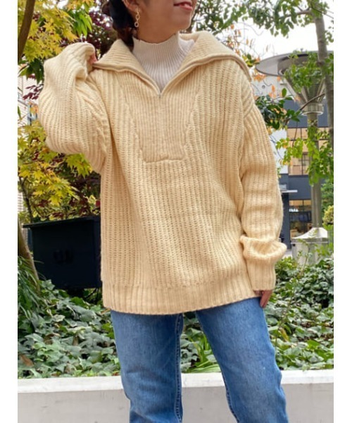 RODEO CROWNS WIDE BOWL（ロデオクラウンズワイドボウル）の「セーラーカラーニットトップス（ニット/セーター・レディース・アイボリー/ネイビー/ブラウン・FREE）」の6枚目の写真