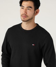 TOMMY HILFIGER トミー ヒルフィガー /胸ワンポイント ステッチ ワッフルクルーネック長袖Tシャツ