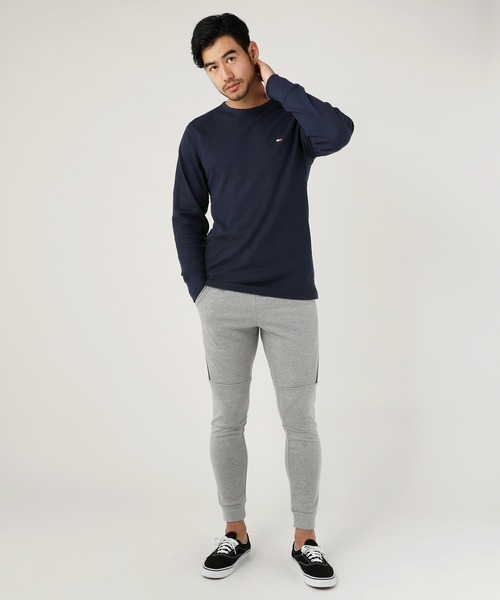 TOMMY HILFIGER(トミーヒルフィガー)の「TOMMY HILFIGER トミー ヒルフィガー /胸ワンポイント ステッチ ワッフルクルーネック長袖Tシャツ(Tシャツ/カットソー・メンズ・ホワイト/ブラック/ヘザーグレー/オートミール/ダークネイビー・S/M/L/XL)」の8枚目の写真