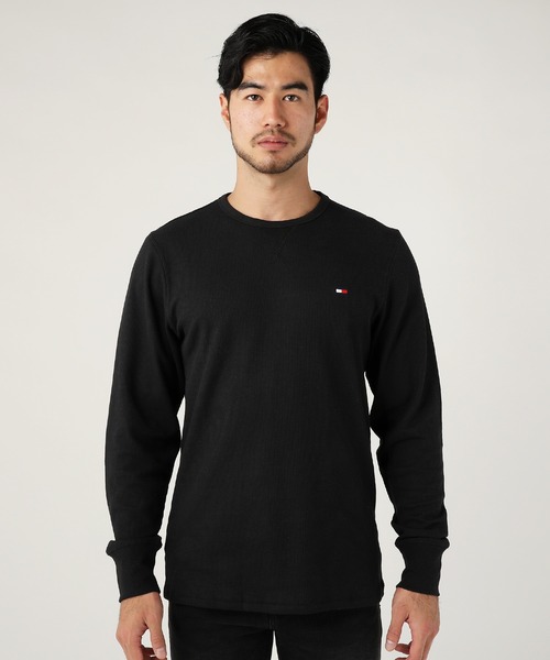TOMMY HILFIGER(トミーヒルフィガー)の「TOMMY HILFIGER トミー ヒルフィガー /胸ワンポイント ステッチ ワッフルクルーネック長袖Tシャツ(Tシャツ/カットソー・メンズ・ホワイト/ブラック/ヘザーグレー/オートミール/ダークネイビー・S/M/L/XL)」の9枚目の写真