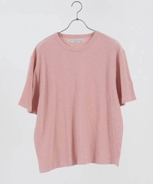 CALL&RESPONSE(コールアンドレスポンス)の「mt7575-メランジ-クルーネック半袖プルオーバー(Tシャツ/カットソー・メンズ・カーキ/ブラック/ベージュ/ホワイト/ピンク・1/5/2/4)」の5枚目の写真