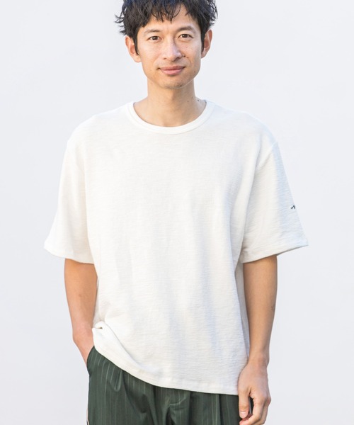 CALL&RESPONSE(コールアンドレスポンス)の「mt7575-メランジ-クルーネック半袖プルオーバー(Tシャツ/カットソー・メンズ・カーキ/ブラック/ベージュ/ホワイト/ピンク・1/5/2/4)」の15枚目の写真