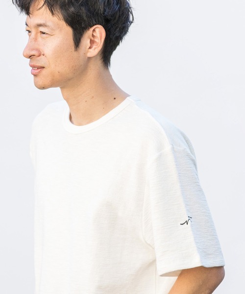 CALL&RESPONSE(コールアンドレスポンス)の「mt7575-メランジ-クルーネック半袖プルオーバー(Tシャツ/カットソー・メンズ・カーキ/ブラック/ベージュ/ホワイト/ピンク・1/5/2/4)」の12枚目の写真