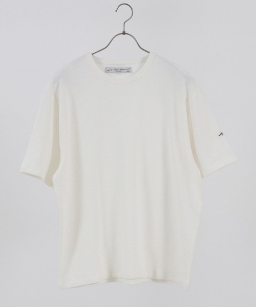 CALL&RESPONSE(コールアンドレスポンス)の「mt7575-メランジ-クルーネック半袖プルオーバー(Tシャツ/カットソー・メンズ・カーキ/ブラック/ベージュ/ホワイト/ピンク・1/5/2/4)」の11枚目の写真
