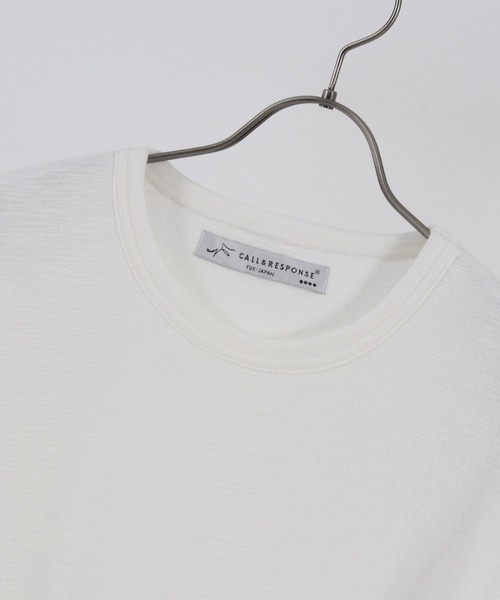 CALL&RESPONSE(コールアンドレスポンス)の「mt7575-メランジ-クルーネック半袖プルオーバー(Tシャツ/カットソー・メンズ・カーキ/ブラック/ベージュ/ホワイト/ピンク・1/5/2/4)」の14枚目の写真