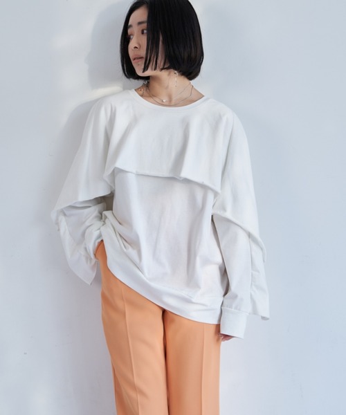 VANNIE U(ヴァニーユー)の「バックケープロンT/2WAY着用可能(Tシャツ/カットソー・レディース・ホワイト/ブルー・FREE)」の20枚目の写真