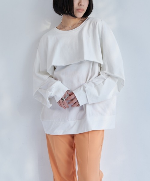 VANNIE U(ヴァニーユー)の「バックケープロンT/2WAY着用可能(Tシャツ/カットソー・レディース・ホワイト/ブルー・FREE)」の19枚目の写真