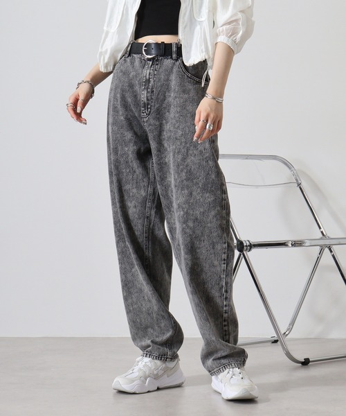 SUGGESTION（サジェッション）の「SUGGESTION ケミカルウォッシュバギーパンツ（その他パンツ・メンズ・ブラック/サックスブルー・M/L）」の9枚目の写真