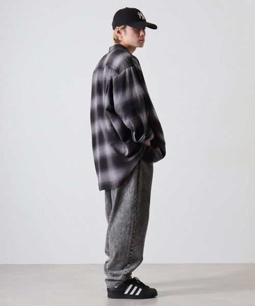 SUGGESTION（サジェッション）の「SUGGESTION ケミカルウォッシュバギーパンツ（その他パンツ・メンズ・ブラック/サックスブルー・M/L）」の7枚目の写真