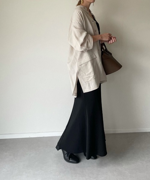 y/m by misato（イムバイミサト）の「ポプリンスタンドシャツジャケット（その他アウター・レディース・ブラック/ベージュ・FREE）」の14枚目の写真