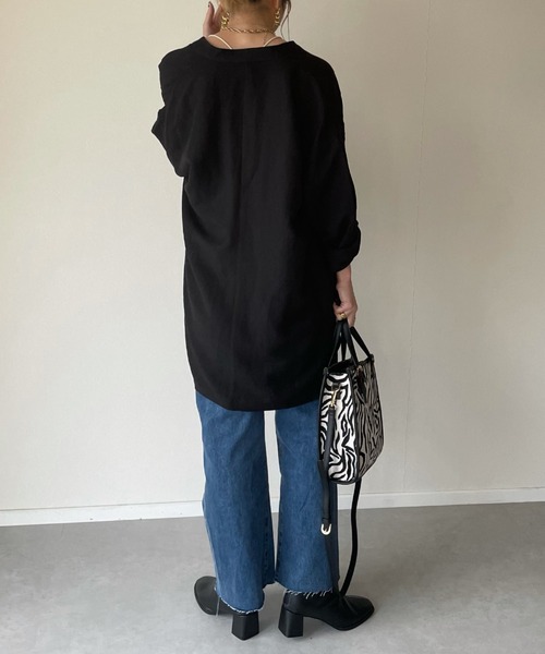 y/m by misato（イムバイミサト）の「ポプリンスタンドシャツジャケット（その他アウター・レディース・ブラック/ベージュ・FREE）」の7枚目の写真