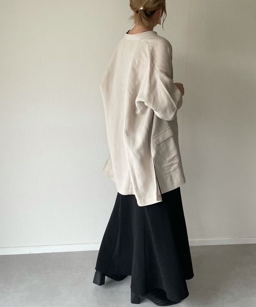 y/m by misato（イムバイミサト）の「ポプリンスタンドシャツジャケット（その他アウター・レディース・ブラック/ベージュ・FREE）」の12枚目の写真