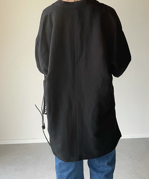 y/m by misato（イムバイミサト）の「ポプリンスタンドシャツジャケット（その他アウター・レディース・ブラック/ベージュ・FREE）」の5枚目の写真