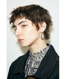 MOUSSY | THICK WAVY HOOP EARRINGS(ピアス（両耳用）)