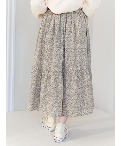 SLURR（スラ―）の「花柄ティアードスカート（スカート・レディース・ブラック/オフホワイト/イエロー・FREE）」の12枚目の写真