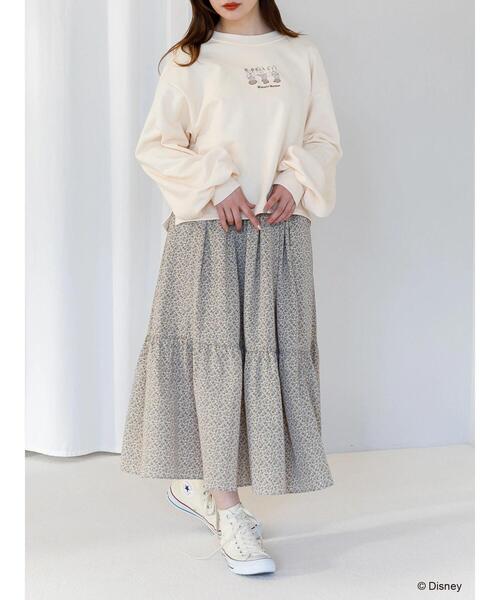 SLURR（スラ―）の「花柄ティアードスカート（スカート・レディース・ブラック/オフホワイト/イエロー・FREE）」の13枚目の写真