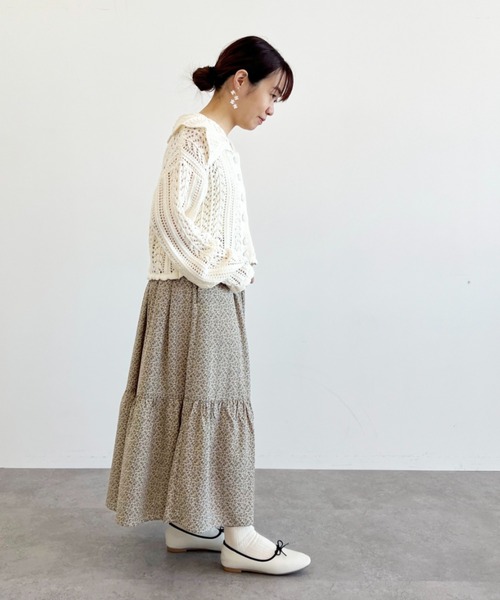 SLURR（スラ―）の「花柄ティアードスカート（スカート・レディース・ブラック/オフホワイト/イエロー・FREE）」の21枚目の写真